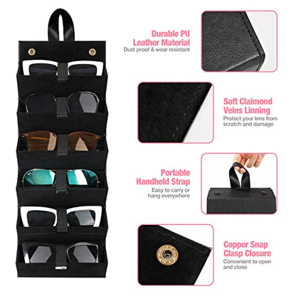 MoKo Sunglasses Organizer, Travel Glasses Case Storage Portable Sunglasses Storage Case for Women Men
