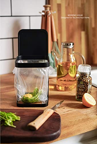 Metal Countertop Trash Can Garbage Bag Holder for Home Kitchen (Black) …