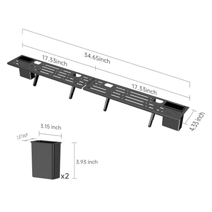 Adjustable Steel TV Top Shelf for Soundbar, Floating TV Stand | Universal Monitor Shelf ,Game Console, Cable Box, Router Shelves (34.65 x 4.33 inch)