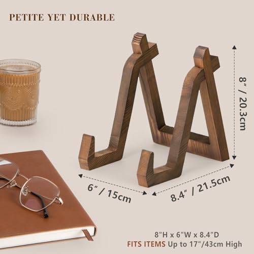 ANBOXIT Plate Display Stand, 8 Inch Plate Holder for Displaying | Decorative Plate Stand for Picture Frame Dish Photo Plaque Platter Wood Stand