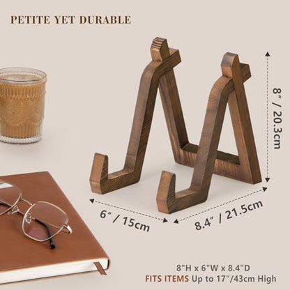 ANBOXIT Plate Display Stand, 8 Inch Plate Holder for Displaying | Decorative Plate Stand for Picture Frame Dish Photo Plaque Platter Wood Stand