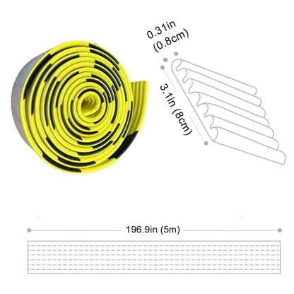 16.4ft/5m High-Visibility Edge Guard, Self-Adhesive Thick Foam Safety Bumper Roll, Yellow Black Edge Corner Protector Padding, Walls Furniture Doorways Home Office (3.1in/8cm Wide)