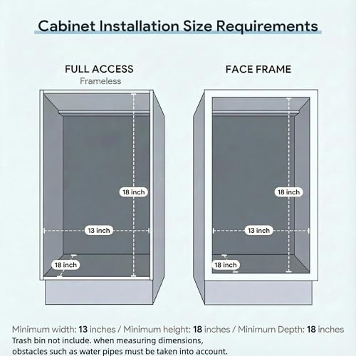Pull Out Trash Can Under Cabinet & Under Sink, Heavy Duty Slider Organizer | Adjustable Cabinet Garbage Can Rack, Fits 30-40Qt Bins, Requires 13"W x 18"D Cabinet Opening, Chrome Finish, Can Not Included