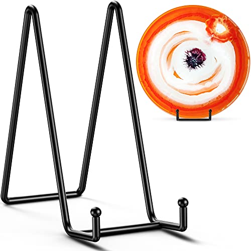 3 Pack 10 Inch Large Plate Stands for Display - Me... (Black | Metal)