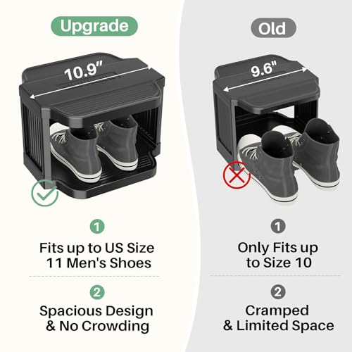 Kitstorack 8-Tier Vertical Plastic Shoe Rack, Freestanding Stackable Storage Organizer for Small Closets and Tight Spaces