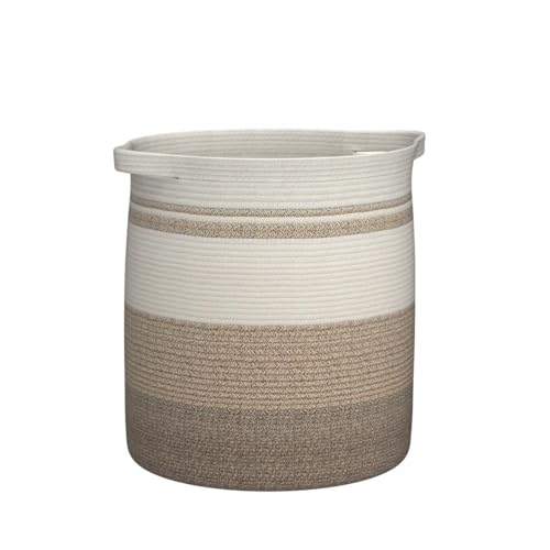 OIAHOMY 80L Laundry Baskets Hamper with Handles,Decorative Basket for Living room,Woven Storage Basket for Toys Bin,Pillows, Blankets,Clothes-20x18in-Gradient Yellow