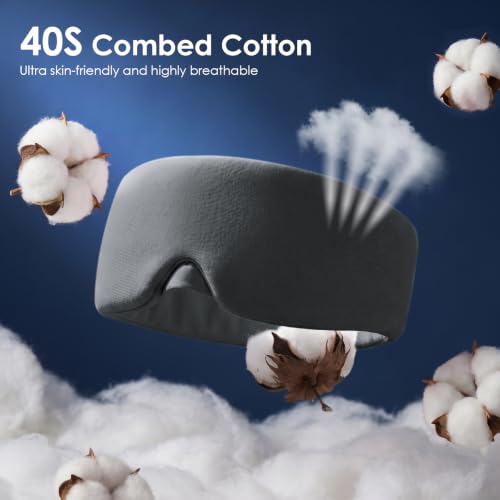 Sleep Masks for Women Men, Light Blocking Eye Masks for Sleeping, Soft No Pressure Breathable Blindfold for Restful Sleep, Suitable for Airplane Travel Essentials, Relaxation Gifts for Women (Gray)