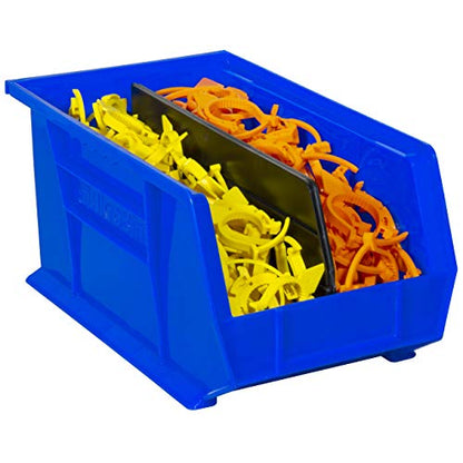 Akro-Mils 40245 Plastic Length Dividers for AkroBins Stackable Storage Bins Models 30240, 30245, Custom Storage Inserts for Tools, Crafts & Supplies, 6-Pack, Black