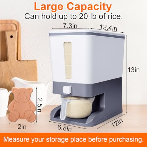 Mity rain Rice Dispenser 20 Lbs with Moisture Absorbing Clay
