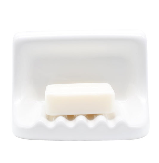 White Vintage Wall Mounted Ceramic Soap Dish Holde... (White | Ceramic)