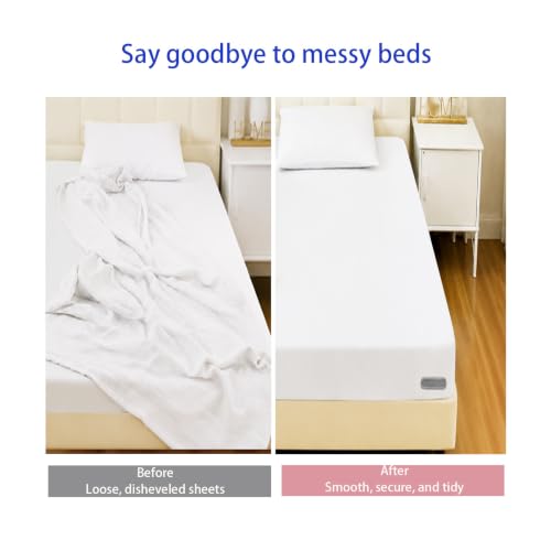 Upgraded Sheet Fasteners with Sheet Locks – Thickened and Reinforced Sheet Fasteners, 4 Pcs, Easy to Install, Suitable for All Mattresses, Reusable
