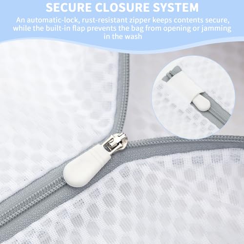 12PCS 12X16IN Laundry Bags Mesh Wash Bags for Strong Zipper | Upgraded Honeycomb and Fine Mesh Design Delicate Laundry Bag for Clothes, Bras,Socks,Travel Organization