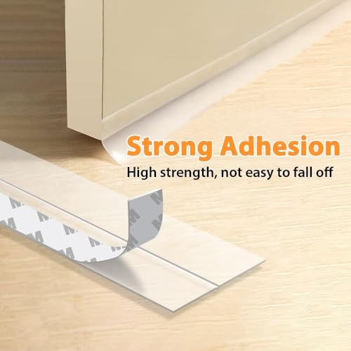 33.5 Ft Weather Stripping Door Seal Strip, Silicone Tape for Draft Stopper, Self Adhesive Shower Door Bottom Seal and Insulation Strip for Door Frame, Windows and Glass Gaps (Transparent, 25+35mm)