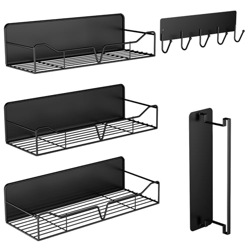 Magnetic Shelves for Washing Machine & Fridge Uten... (Black | ‎Metal)