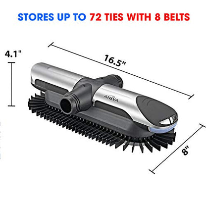 Motorized Tie Rack Closet Organizer with LED Lights Includes J Hooks for Wired Shelving Stores Up to 72 Ties & 8 Belts, Operates with Batteries