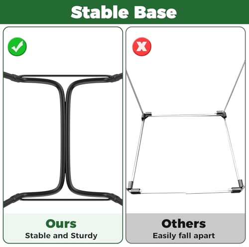 Outdoor Trash Bag Holder Metal Garden Trash Bag Holder for Yard Waste Stand Holds 30-45 Gallons Leaf Bag Holder with 4 Clips for Leaves Camping Lawn Party Weeding Yard Gardening（1pcs+4clips）