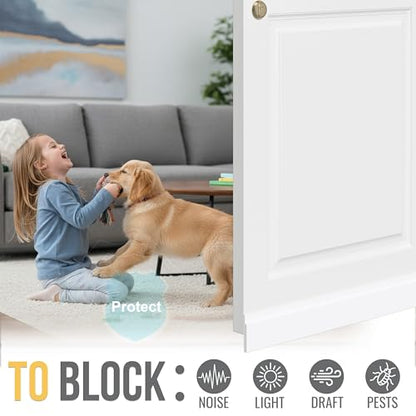 Door Draft Stopper for Huge Gap，3" W x 39" L Adjustable Widened Under Door Seal for Exterior/Interior Doors，Under Door Draft Blocker Soundproof/Insulator Door Sweep Weather Stripping，1 Pack White