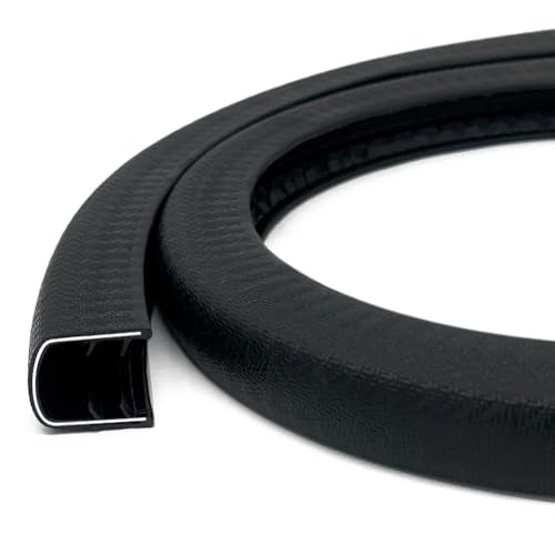 U-Shape Edge Banding - Fits 1/2" Edge, Rubber Trim for Sharp/Rough Surfaces, Veneer, Sheet Metal, Tables, Cars, Trucks, Boats & More - 5FT