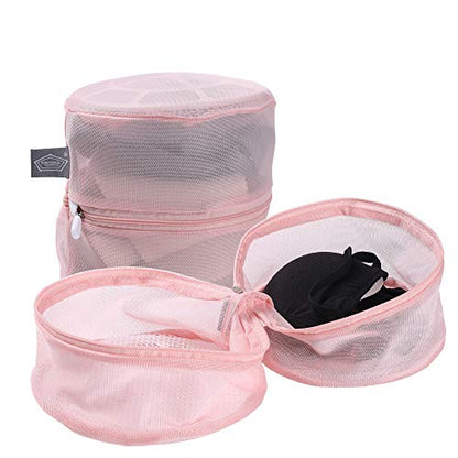 Lingerie Bag for Washing Delicates, Pink Bra Bags for Laundry, 5pcs | PInk Laundry Bag for Washing Machine & Dryer, For Garments, Sock, Underwear, Panties, Fine Mesh, Zipper Closure, 5Pack