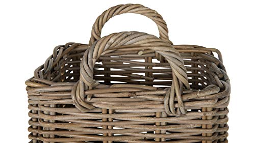 KOUBOO Kobo Square Umbrella Stand with Metal Water Catch, Gray Storage Basket Grey