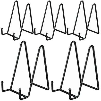 IBosins 5-Pack 6-Inch Plate Holder Display Stands Black Metal Frame Stand | Stand for Picture, Book, Photo, Easel, Creation, Collectibles
