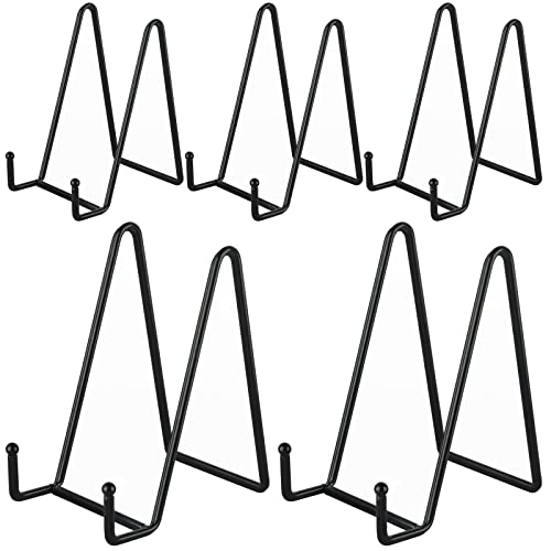 5-Pack 6-Inch Plate Holder Display Stands Black Me... (Black | Iron)
