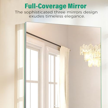 Medicine Cabinet Mirror,Bathroom Mirror with Storage 20 x 26 in | Bathroom Medicine Cabinet With Mirror And Adjustable Shelves, Aluminum Recessed or Wall Mounted Medicine Cabinets