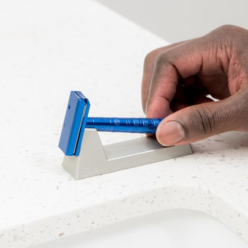 Henson Shaving Machined Aluminum Safety Razor Stand Weighted Non-Slip Base Holder for Optimal Drying Angle - Countertop Storage for Henson Razors