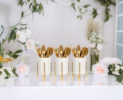 5.9'' Silverware Holder,Kitchen Utensil Holder,Fla... (White gold | Ceramic, Metal)