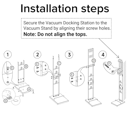 EZ SPARES Vacuum Stand for Dyson,Stable Metal Storage Bracket Stand Holder for Dyson Handheld V6 V7 V8 V10 DC30 DC31 DC34 DC35 DC58 DC59 DC62 Cordless Vacuum Cleaners & Accessories & Attachments