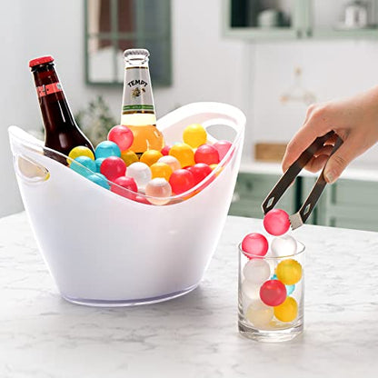 ZOOFOX 200 Pack Reusable Ice Cubes for Drinks, Colored Plastic, Round for Cocktails, Wine, Beer, Beverage or Coffee, BPA Free, Refreezable