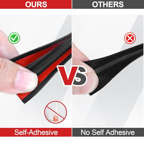 ToLanbbt Rubber Edge Trim U Channel - 1/4" Self Adhesive Sheet Metal Edge Guard Protector, EPDM Seal Strip for Car Doors, Steel Plates, Glass, Hatches, Table Corners, Fit 1/4"(6.4mm), 20Ft, Black