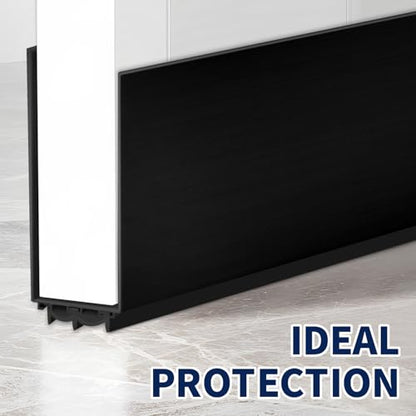 Door Draft Stoppers for Door, 39” Length Weather Stripping Door Seal, Strong Adhesive Door Sweep for Exterior and Interior Doors（Black）