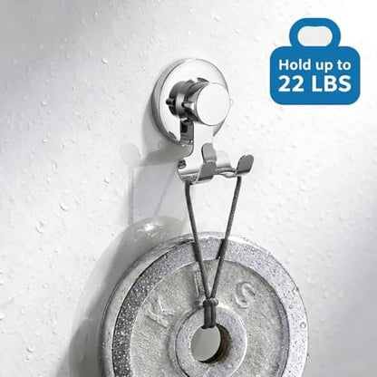Suction Cup Hooks Razor Holder Powerful Vacuum Organizer for Towel, Razor, Coat, Bathrobe and Loofah 304 Stainless Steel Removable Hooks for Bathroom & Kitchen, Towel Hanger Storage (Silver)