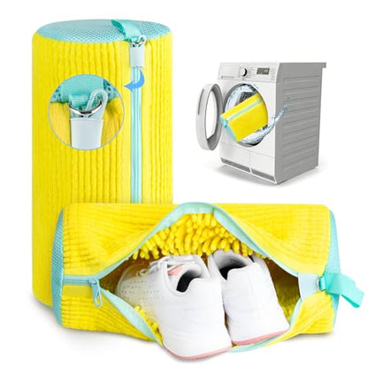 Shoe Washing Machine Bag, 2 PC Reusable XXL Shoes Laundry Bag for sneakers | Wash bags for washer and dryer, with concealed heavy-duty zipper to protects shoes & machine, Cleaning bag for tennis shoe