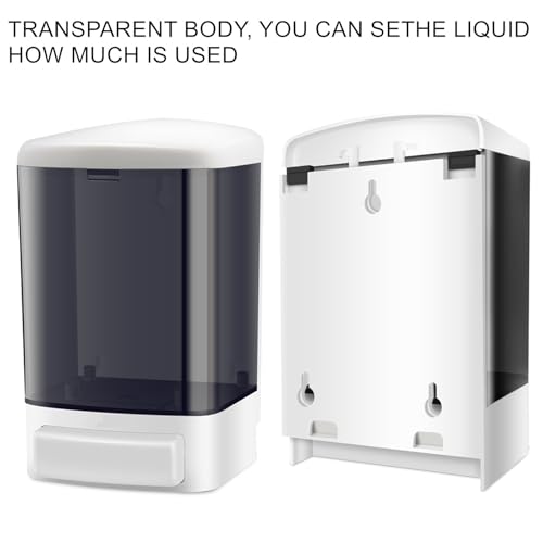 6-Pack Soap Dispenser Wall Mount 1000ml (33.8oz) –Commercial Heavy-Duty Plastic Liquid Dispenser for Soap,Shampoo, Hand Sanitizer– Manual Pump for Bathroom, Kitchen, Restaurant,Hotel (1000ml)