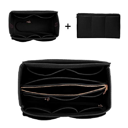 ZTUJO Purse Organizer Insert, Felt Bag Organizer with Metal Zipper, Handbag & Tote Shaper, For Speedy Neverfull Tote, 7 Sizes