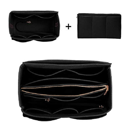 ZTUJO Purse Organizer Insert, Felt Bag Organizer with Metal Zipper, Handbag & Tote Shaper, For Speedy Neverfull Tote, 7 Sizes