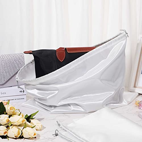 30 Pcs Silky Dust Cover Bags Satin Drawstring Bag Dustproof Travel Storage Pouch Handbags Storage Bags for Handbags Purse Shoes Boots