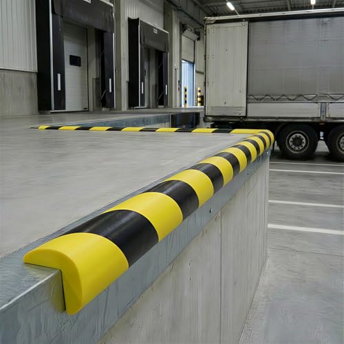 Wall Corner Guards Edge Protector | 16.4 ft | Yellow & Black Warning Stripes | High-Density NBR Foam | Self-Adhesive Bumper for Garage/Warehouse