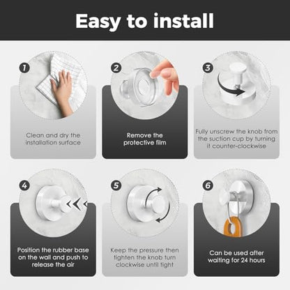 Shower Hooks for Inside Shower,Suction Cup Hooks for Glass Window,Removable Towel Hooks for Bathrooms,4 Packs(White)