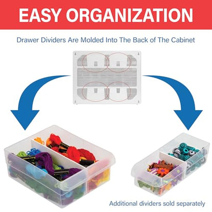 Akro-Mils 24-Drawer Plastic Storage Cabinet, 20" W x 6" D x 16" H, Black | Plastic Cabinet w/ Drawers for Garage Organization, Beads, Building Bricks Storage, Teacher Toolbox, Makeup Organizer, 10124