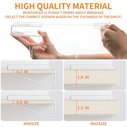 6 Pack Acrylic Shelf Dividers for Closet Organization,Towel,Sweater,Purse Organizer - Adjustable Height - Vertical Shelf Separators for T Shirt,Clear Closet Shelf Divider for Wood Shelves