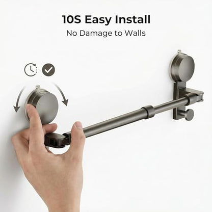 Suction Towel Rack, No Drill, Adjustable, RV Bathroom Kitchen, 15.7-30.7IN | Multi-use for bathroom, kitchen & RV，Adjustable length fits wall spaces，Easy install, removable, repositionable