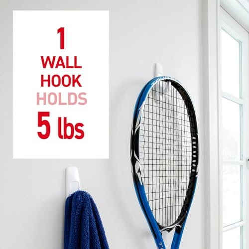 Command 5 lb Large Utility Hooks,7 Hooks and 12 Strips,Damage-Free Hanging Wall Hook with Adhesive Strips,No Tools Required,Great for Home Kitchen Office Organization,(Pack of 2)