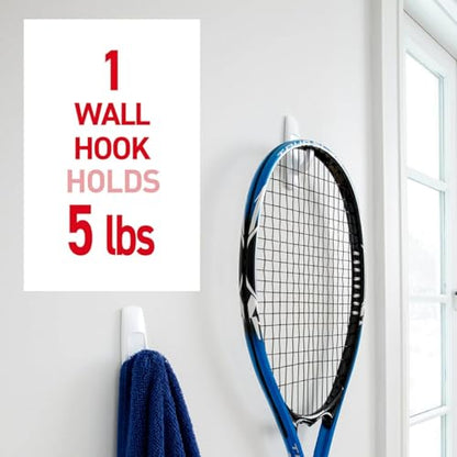 Command 5 lb Large Utility Hooks,7 Hooks and 12 Strips,Damage-Free Hanging Wall Hook with Adhesive Strips,No Tools Required,Great for Home Kitchen Office Organization,(Pack of 2)