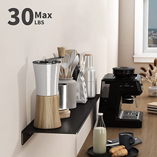 20 inch Floating Shelf for Wall Organizer & Storage, Mini Display Shelf, Metal Wall Shelf for Bathroom, Living Room, Kitchen, Bedroom(Matte Black)