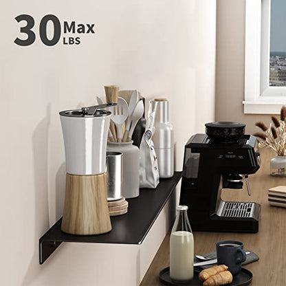 20 inch Floating Shelf for Wall Organizer & Storage, Mini Display Shelf, Metal Wall Shelf for Bathroom, Living Room, Kitchen, Bedroom(Matte Black)