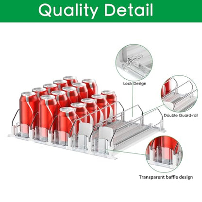 Drink Organizer for Fridge-White Automatic Pusher... (‎White | ‎Plastic)