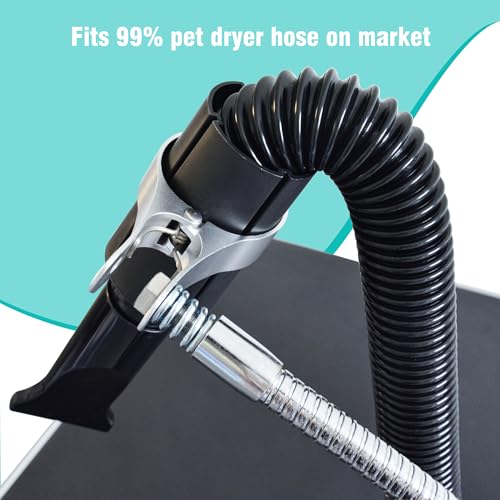 Dog Pet Grooming Table Hair Dryer Stand Hose Tube Holder Hands-Free Stainless Steel Groomers Adjustable Third Arm with Clamp